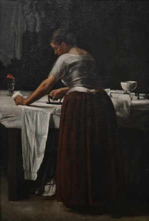 Woman ironing